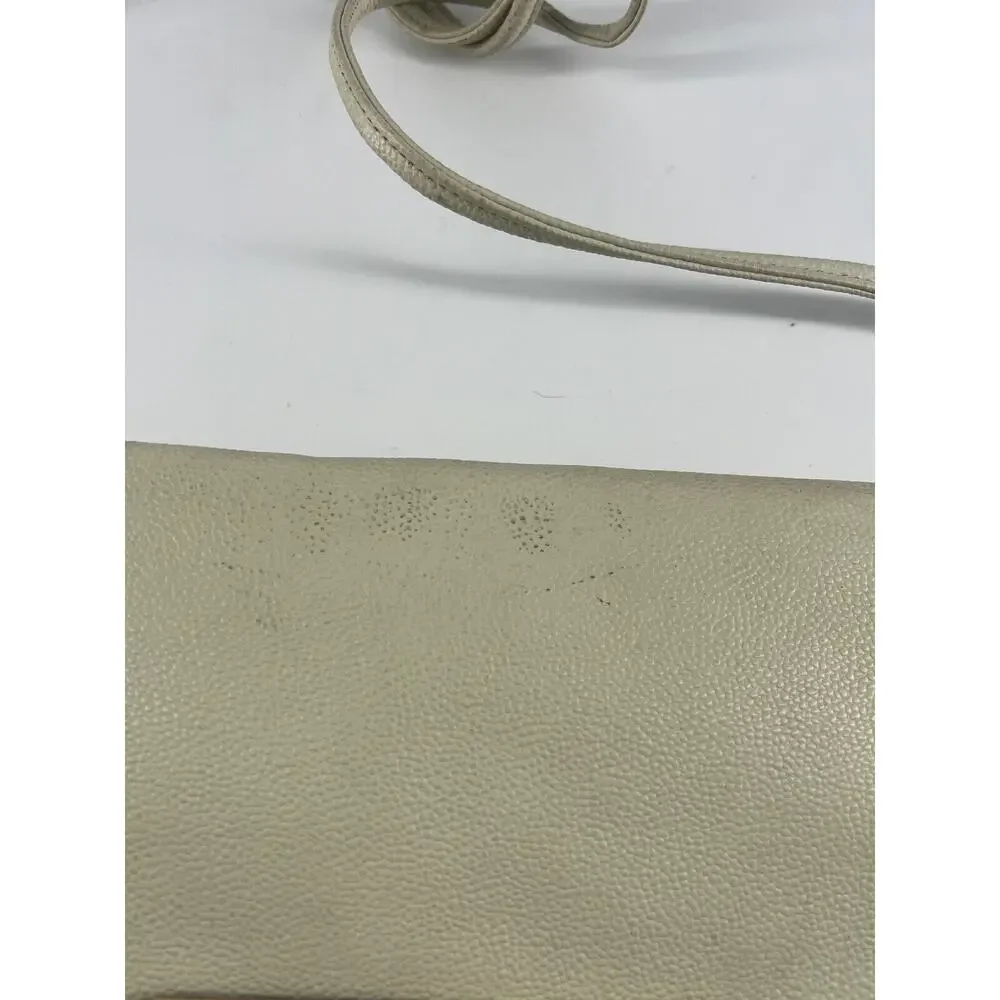 Vintage Y2K Green Mountain Purse Ivory Cream Snap Closure Retro Shoulder Bag 90s